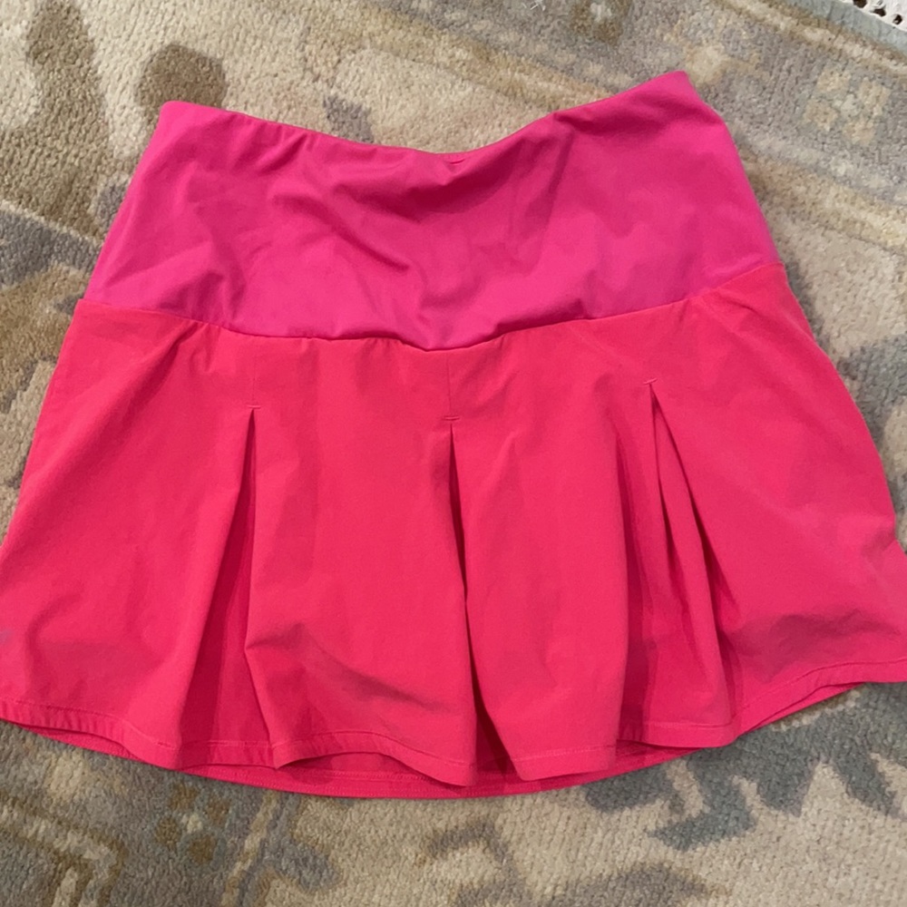 Pink Athletic Skort with Pleated Skirt
